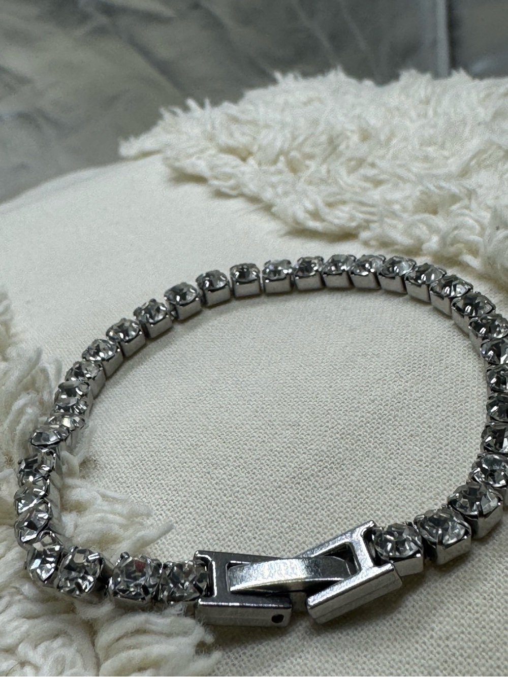 Sparkling Stainless Steel Tennis Bracelet